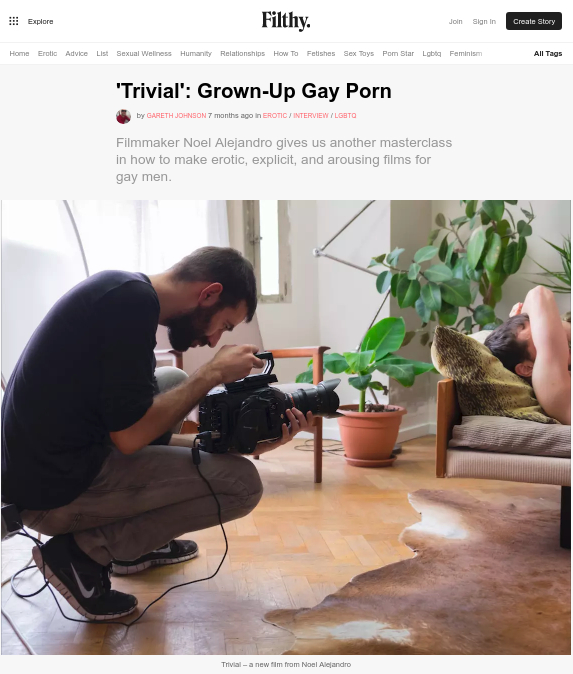 Filthy. 'Trivial': Grown-Up Gay Porn | Noel Alejandro Films