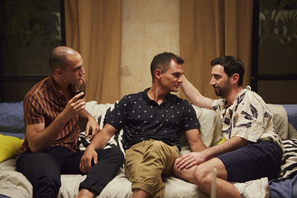 independent gay film with intimate scene and cinematic framing